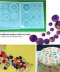 4 Pack Round Button Silicone Molds TuNan Set for Resin Casting in 7 Sizes 10mm to 30mm, crafting decorations and epoxy resin projects.
