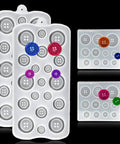 4 Pack Round Button Silicone Molds TuNan Set for Resin Casting in 7 Sizes 10mm to 30mm, flexible reusable molds for crafts