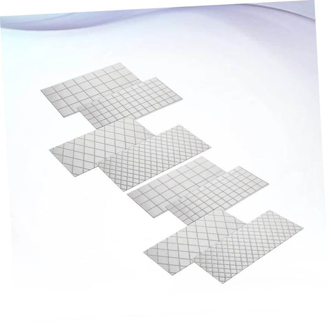 8 Piece Flexible Silicone Cake Mold Set With Grid Pattern For Fondant Impressions, 12.48 by 6.18 Inches, shown on light surface