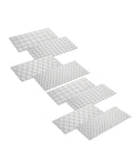 8 Piece Flexible Silicone Cake Mold Set With Grid Pattern For Fondant Impressions, 12.48 by 6.18 Inches, shown laid out.