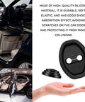 8 Pack Silicone Car Door Latch Protective Covers With Self Adhesive Door Shock Absorbers displayed with car interior view.