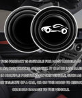 Thickened silicone car door shock absorbers cushion slams with a smooth, quiet close in black with car emblem design.