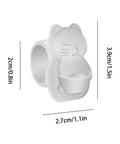 Silicone wall shield with shock absorbing cushion and noise silencer design, cat-shaped, white color, protects doors.