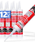 Pro Grade Advanced Silicone Caulk For Kitchen And Bathroom 10 Fl Oz Cartridges 12 Pack 100 Percent Waterproof RTV Sealant visible