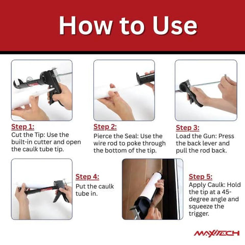 How to use guide for All Purpose Silicone Caulk Clear Sealant For Bathrooms And Showers