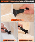 Silicone Caulking Tools 3 In 1 Finishing Tool For Sealant Grout Removal Scraper With Stainless Steel Head used on tiles