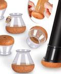 Chair Leg Floor Protectors For Hardwood Floors With Reinforced Cup Shaped Felt Pads And Silicone Caps 32 Pack Anti Scratch Noise Reduction For Angled Legs Fit Three Quarters To One And Three Sixteenths Inches, showing close-up on installation and product details.