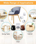 Image showcasing 32 Pack Silicone Chair Leg Protectors With Built In Felt Pads For Scratch Free Floors on various furniture types.