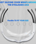 Clear Z87.1 Certified Safety Glasses For Work Lab Scratch Resistant 30 Pcs with soft silicone ear covers.