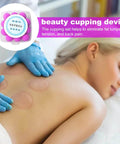 Silicone Cupping Device For Full Body Massage And Lymphatic Drainage Studio Grade Back Massager Kit with suction cups in use
