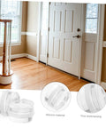 Six Piece Door Silencer And Stopper Sliding Buffer Set for noiseless door closing and finger safety, shown in transparent silicone.