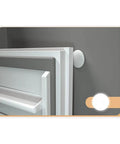 Door Knob Wall Protectors 6 Pack Silicone Door Stoppers For Noise Reduction And Wall Protection installed on gray wall