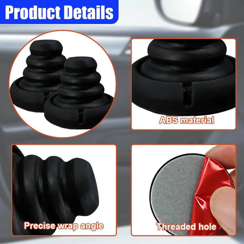 4 Pack Car Silicone Cushion Pads With Self Adhesive Door Silencers And Shock Absorbers, Universal Anti Collision Buffer Protectors For Most Cars, Durable Weather Resistant, Noise Dampening Door Bumpers, Black Finish