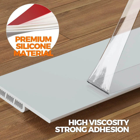 2 Pack Door Draft Stopper Sheets, Rolls & Strips Under Door Draft Blocker highlighting premium silicone material and strong adhesion