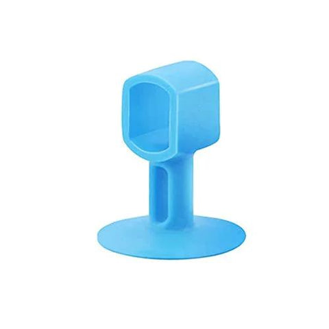 Blue silicone cushion shown, fits on door handles to prevent impact. Silicone Door Handle Wall Protector Silencer Cushion Anti Collision Stopper For Doors.