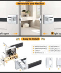 2 Pack No Hassle Modern Soft Black Silicone Door Handles With Privacy Bedroom Levers And Polished Chrome Knobs Heavy Duty Reversible