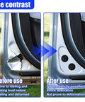Comparison of car door before and after installing 4 Pack Car Silicone Cushion Pads With Self Adhesive Door Silencers And Shock Absorbers