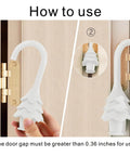 Christmas Tree Hanging Silicone Door Pinch Guard And Anti Door Slam Stopper Set For Baby Proofing Homes Keeps Doors Open And Fingers Safe With Hidden Hinge Mount Kid Safe And Easy To Install 2 Pack White shown installed on door hinge.