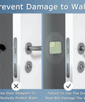 Comparison of door with and without Door Stop Wall Protector Set Of 6 With 0.4 Inch Square Soft Rubber Bumpers Thickened Adhesive.