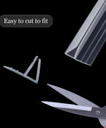 Silicone Sliding Glass Door Side Seal Strip, 100 Inch Long, 1 Quarter Inch Thick, cut to fit with scissors visible