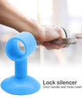 Blue 4 Pack Silicone Door Stop Cushion for doorknobs and cabinet handles, anti collision silencer, absorbs wall impact, reduces noise.