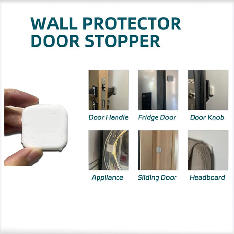 Silicone Door Stop Wall Protector Bumper Self Adhesive Noise Reduction Shield for Doors White 1.77 x 1.77 Inch Compact Size 6 Pack