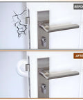 Comparison of wall damage before and after using Clear Door Stopper Wall Protectors For Doors, 2 Inch Round Silicone Rubber Guard.