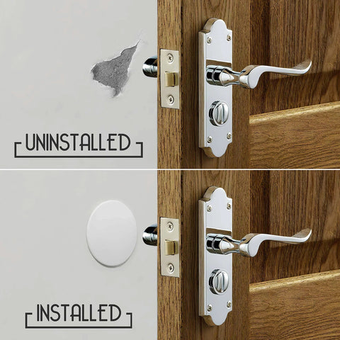 Before and after of Door Stoppers - Large 3.15" (4 PCS) - Door Stoppers for Wall with Strong Back Adhesive - Quiet and Shock Absorbent Silicone Wall Protectors