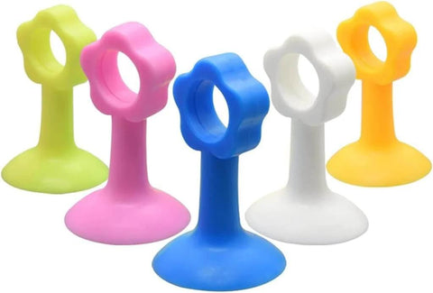 Colorful silicone door stopper bumper pad and wall protector for soft closing doors and cabinets reduces noise and impact protects walls