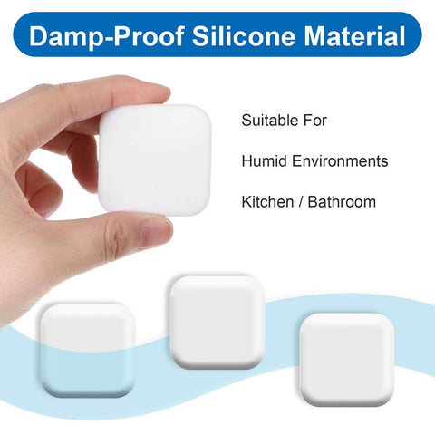 Hand holding a silicone door stopper wall protector, highlighting damp-proof material suitable for humid environments.