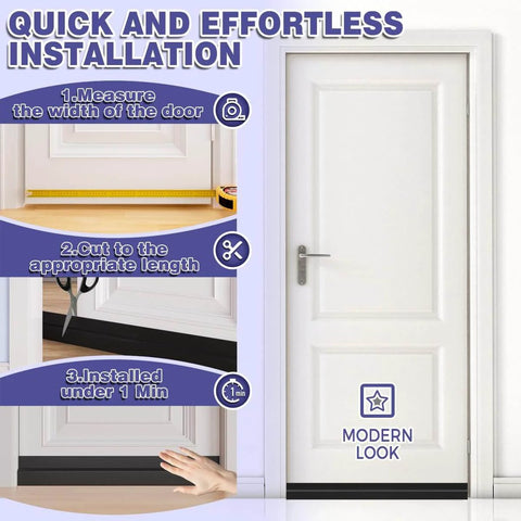 Adjustable Door Sweep For Bottom Of Door Made From Thick Silicone Weather Stripping That Keeps Drafts And Noise Out Durable Under Door Gap Filler For Interior And Exterior Doors Low Friction No Slip Felt Black 39 Inch installation process