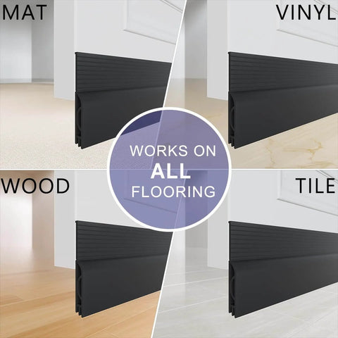 Adjustable Door Sweep For Bottom Of Door Made From Thick Silicone Weather Stripping That Keeps Drafts And Noise Out