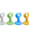 Soft silicone doorknob cushions, a 4 pack in white, green, blue, and yellow for absorbing vibrations and protecting walls.