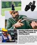 Collage of 200 Pairs Silicone Ear Plugs Soft Reusable Waterproof Ear Plugs For Sleeping Noise Reduction with various uses depicted.