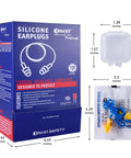 Box of 100 Pairs Silicone Ear Plugs With Cord, Reusable Hearing Protection, 32dB, Ideal for Shooting Range Work and Travel, Individually Wrapped