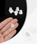 12 Pieces Silicone Flanged Sleeve Bearings White ID 6mm OD 8mm Length 10mm Flange Diameter 12mm Self Lubricating Bushings in hand