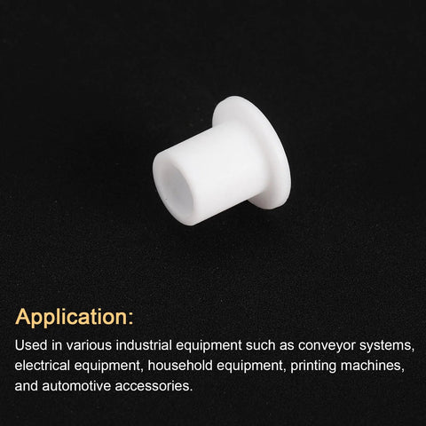 12 Pieces Silicone Flanged Sleeve Bearings White ID 6mm OD 8mm Length 10mm Flange Diameter 12mm Self Lubricating Bushings
