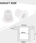 12 Pieces Silicone Flanged Sleeve Bearings White ID 6mm OD 8mm Length 10mm Flange Diameter 12mm Self Lubricating Bushings