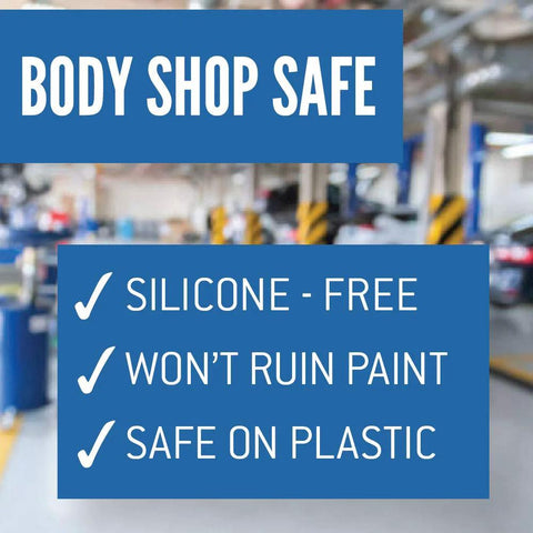 Body shop with safety features highlighted: silicone-free, paint safe, plastic safe, for Deep Penetrating Rust Eater Oil 11 Oz Aerosol.