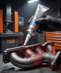 Applying High Temp Silicone Gasket Maker For Engine Oil Pan Valve Cover And Transmission Housing Oil Resistant No Drip Non Corrosive Sealant With 590F Heat Tolerance Grey Two Pack Professional Grade Formula to engine part.