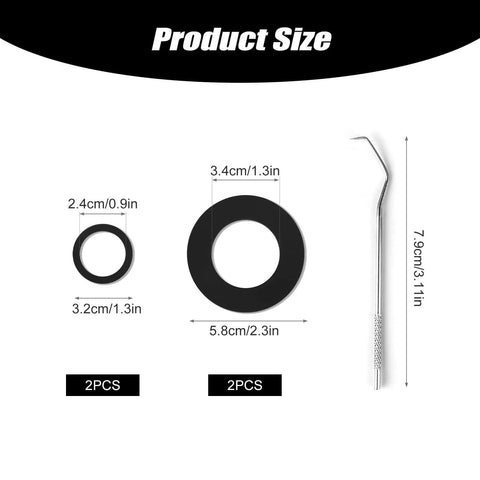 Size chart for 4 Pack Silicone Gasket Replacements For Yonder Water Bottles 20 Oz 25 Oz 34 Oz And 50 Oz Leak Proof O Ring Seals
