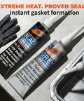 High Temp Silicone Gasket Maker For Engine Oil Pan Valve Cover And Transmission Housing Oil Resistant No Drip Non Corrosive Sealant With 590F Heat Tolerance Grey Two Pack Professional Grade Formula tubes next to engine part
