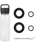4 Pack Silicone Gasket Replacements For Yonder Water Bottles 20 Oz 25 Oz 34 Oz And 50 Oz Leak Proof O Ring Seals BPA Free shown with hook.