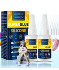 Fast Bonding Top Notch Clear Silicone Glue For Silicone Rubber And TPU TPE TPR Crafts Waterproof Liquid Adhesive For Models Toys And Crafts With Six Applicator Nozzles 100g. Image shows glue bottles, box, nozzles, crafts.
