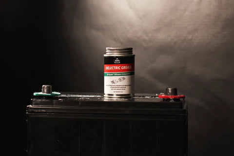 AGS Automotive Solutions Brush Top Can Dielectric Silicone Grease Compound for All Electrical Components and Connectors, 4oz on battery