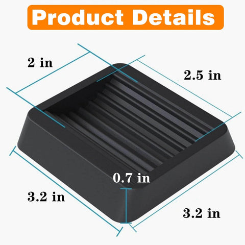 Griddle Leveling Shims Kit For Blackstone Griddle Stand Accessories, 4 Silicone Levelers, size dimensions illustration