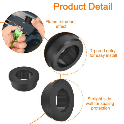 Top Hat Silicone Grommets Four Pack For Thirty Five Millimeter Drill Holes And Twenty Five Millimeter Inner Diameter Wiring Seals shown