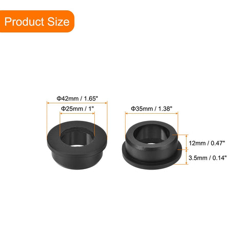 Top Hat Silicone Grommets Four Pack For Thirty Five Millimeter Drill Holes And Twenty Five Millimeter Inner Diameter Wiring Seals dimensions