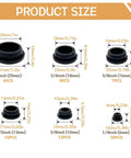 62 Piece Silicone Hole Plug Set For Furniture Round Holes In Six Sizes 1 Inch Three Quarter Inch One Half Inch Three Eighth Inch One Quarter Inch With Black Rubber Plugs And Convenient Storage Box