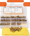 Durable 65Mn spring steel silicone vacuum hose clamps kit with 160 pieces in 6-10 mm sizes in a clear storage case